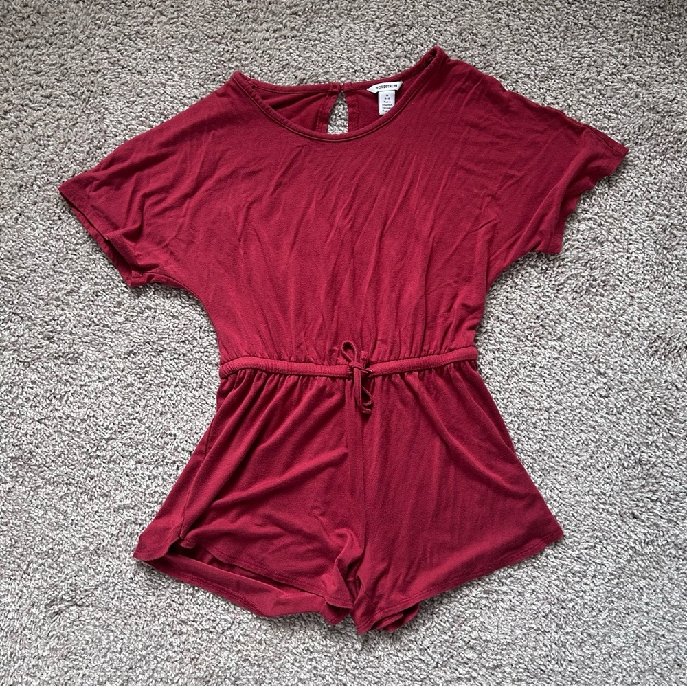 Nordstrom Girls Romper in Cranberry Medium size 8/10